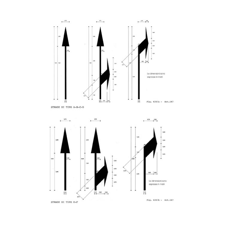 Forma e dimensioni delle frecce direzionali