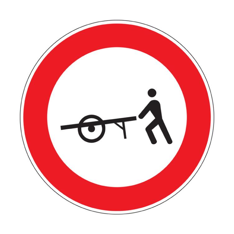 il segnale raffigurato vieta il transito ai veicoli a braccia