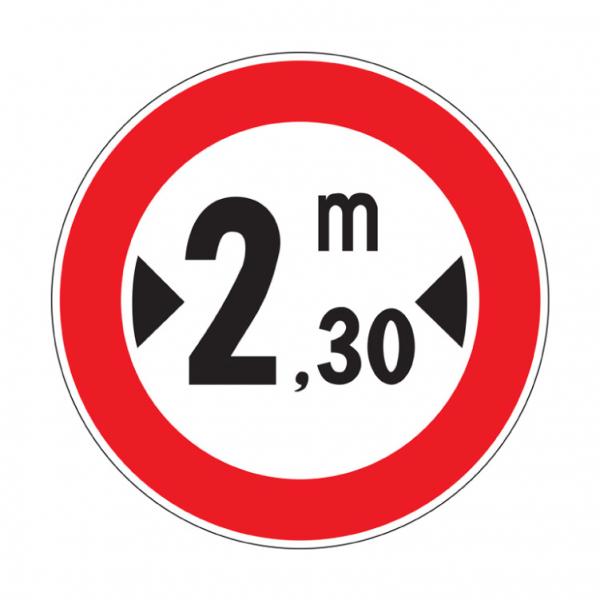 Transito vietato ai veicoli aventi larghezza superiore a ... metri