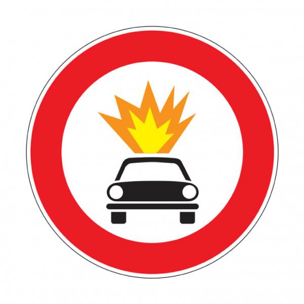 Transito vietato ai veicoli che trasportano esplosivi o prodotti facilmente infiammabili